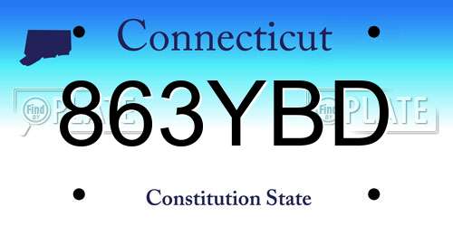 863YBD Connecticut License Plate