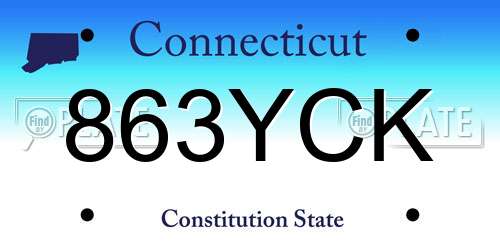 863YCK Connecticut License Plate