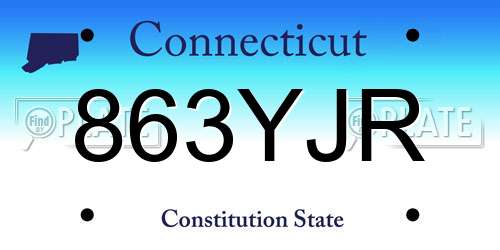 863YJR Connecticut License Plate