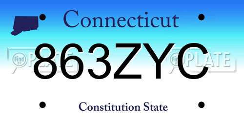 863ZYC Connecticut License Plate