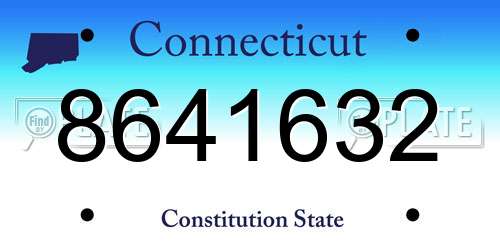 8641632 Connecticut License Plate