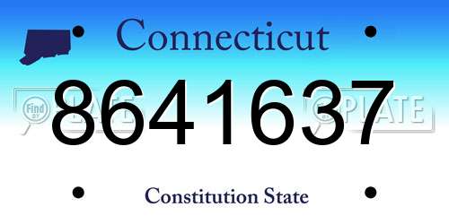 8641637 Connecticut License Plate