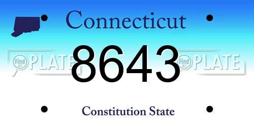 8643 Connecticut License Plate