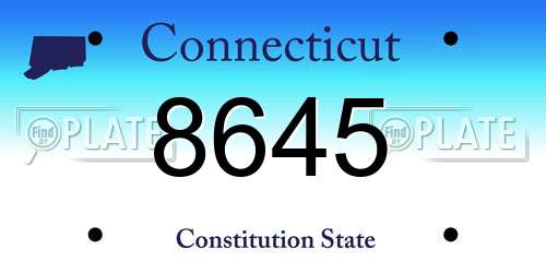8645 Connecticut License Plate