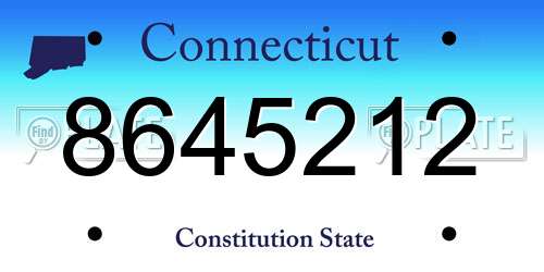 8645212 Connecticut License Plate