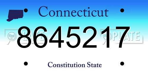 8645217 Connecticut License Plate