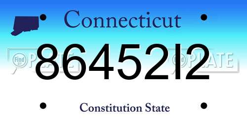 86452I2 Connecticut License Plate