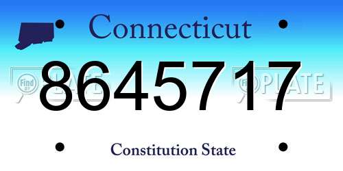 8645717 Connecticut License Plate