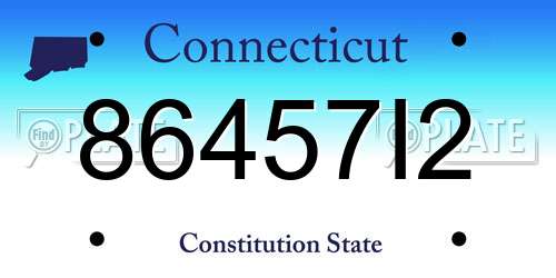 86457I2 Connecticut License Plate