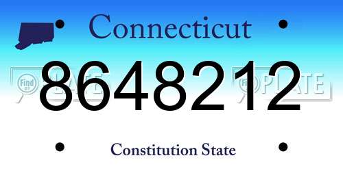 8648212 Connecticut License Plate