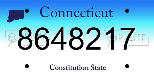 8648217 Connecticut License Plate