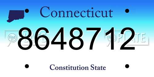 8648712 Connecticut License Plate