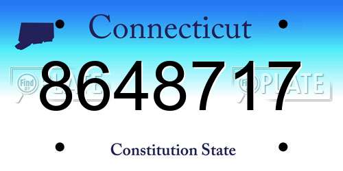 8648717 Connecticut License Plate
