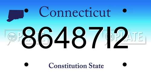 86487I2 Connecticut License Plate