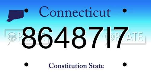 86487I7 Connecticut License Plate