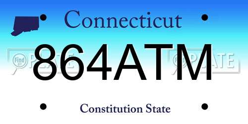 864ATM Connecticut License Plate