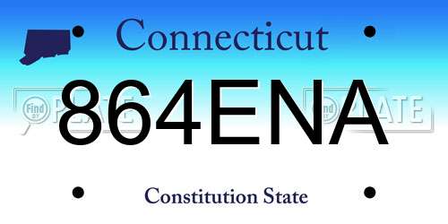 864ENA Connecticut License Plate