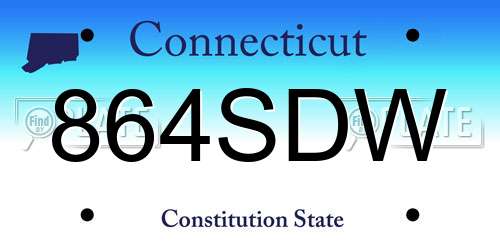 864SDW Connecticut License Plate