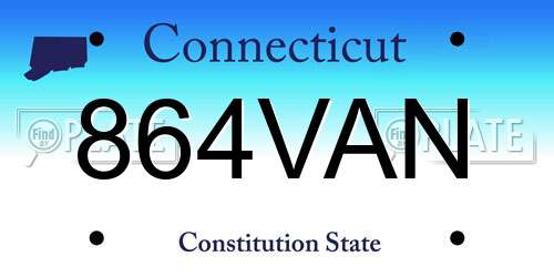 864VAN Connecticut License Plate