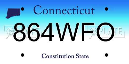 864WFO Connecticut License Plate