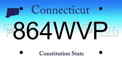 864WVP Connecticut License Plate
