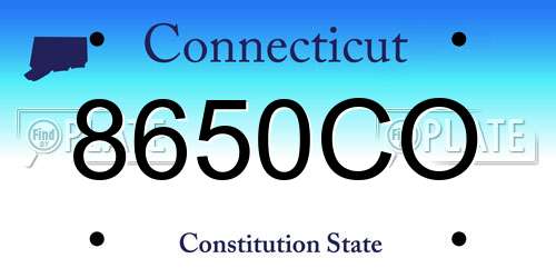 8650CO Connecticut License Plate