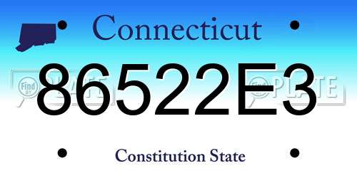 86522E3 Connecticut License Plate