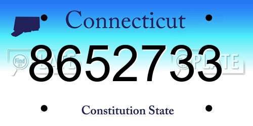 8652733 Connecticut License Plate