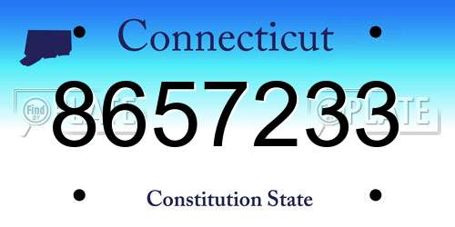 8657233 Connecticut License Plate