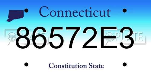 86572E3 Connecticut License Plate