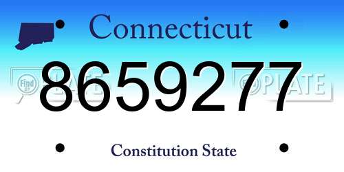 8659277 Connecticut License Plate