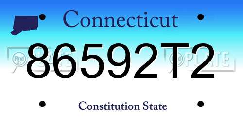 86592T2 Connecticut License Plate