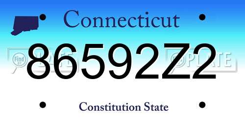 86592Z2 Connecticut License Plate