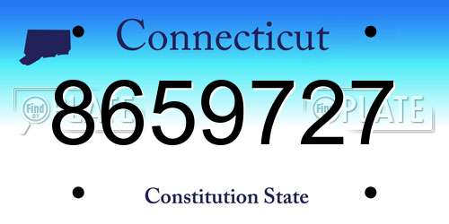8659727 Connecticut License Plate