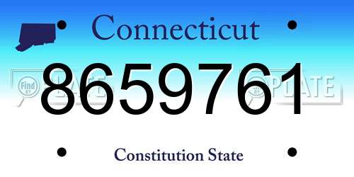 8659761 Connecticut License Plate