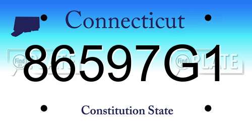 86597G1 Connecticut License Plate