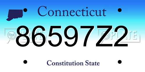 86597Z2 Connecticut License Plate