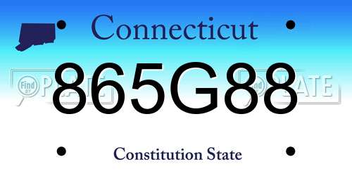 865G88 Connecticut License Plate