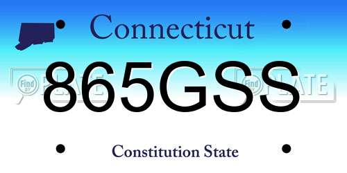 865GSS Connecticut License Plate