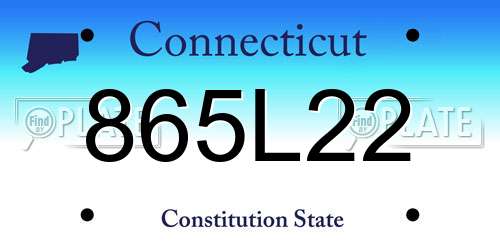 865L22 Connecticut License Plate
