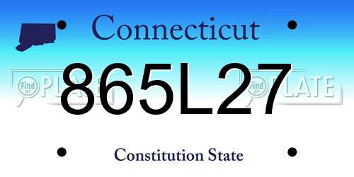 865L27 Connecticut License Plate