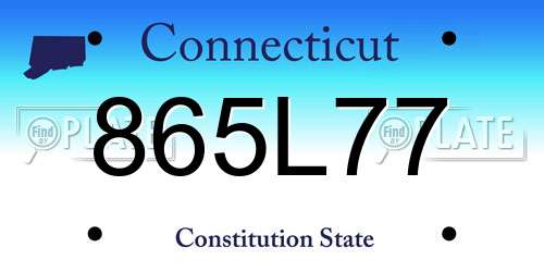 865L77 Connecticut License Plate