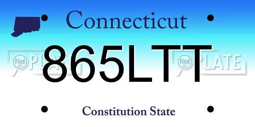 865LTT Connecticut License Plate