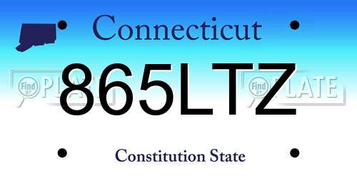 865LTZ Connecticut License Plate