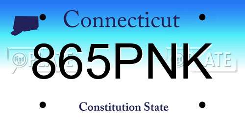 865PNK Connecticut License Plate