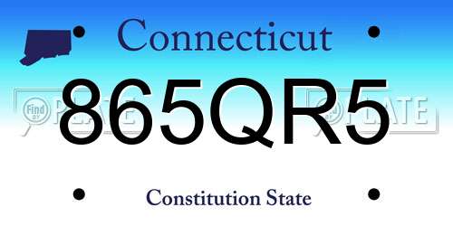 865QR5 Connecticut License Plate