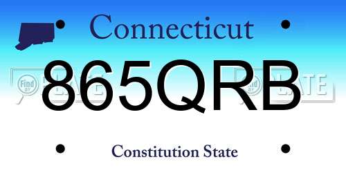 865QRB Connecticut License Plate
