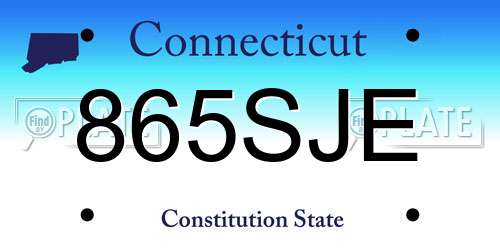 865SJE Connecticut License Plate