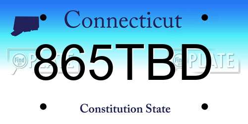 865TBD Connecticut License Plate