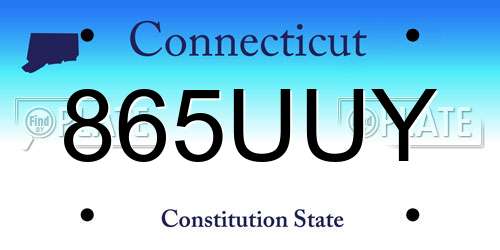 865UUY Connecticut License Plate